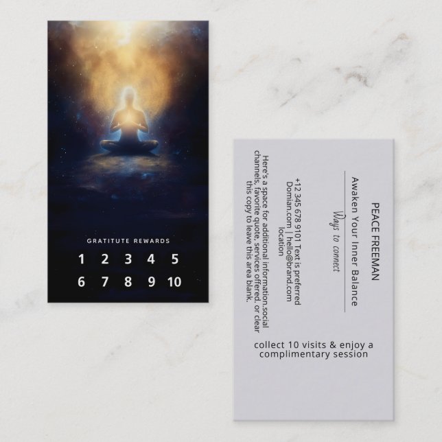 Carte De Visite Le Centre Intérieur | Quiétude Méditative (Devant / Derrière)
