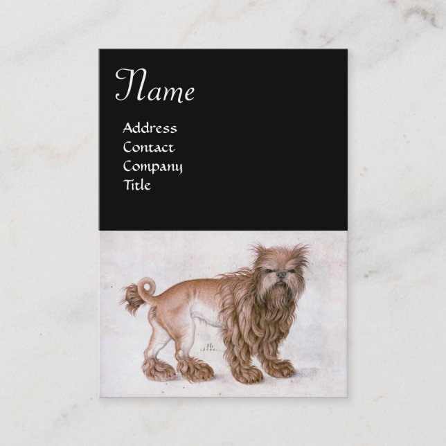 Carte De Visite LE CHIEN / Affenpinscher, noir blanc (Devant)