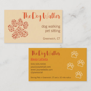 Carte De Visite Le chien Walker moderne professionnel