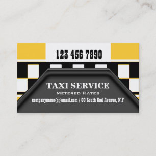 Carte De Visite Le conducteur de taxi entretient le noir jaune