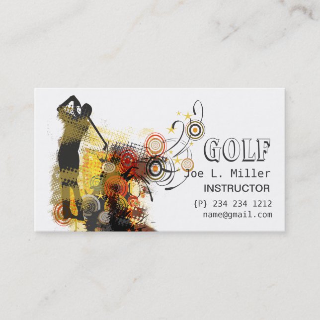 Carte De Visite Le cool folâtre le golf moderne grunge urbain (Devant)