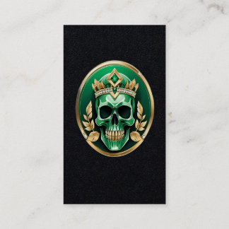 Carte De Visite Le crâne roi vert avec une couronne juive