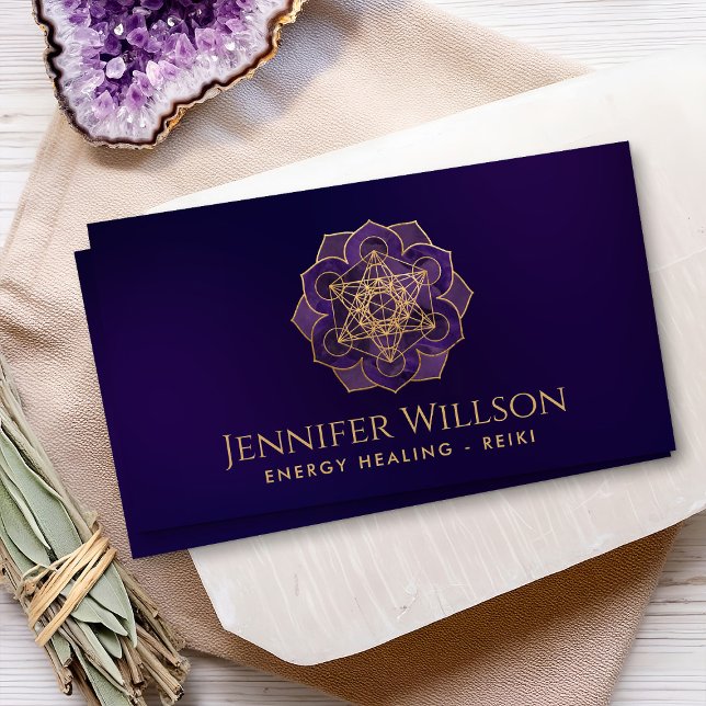 Carte De Visite Le cube de Metatron dans une fleur de lotus (Créateur téléchargé)