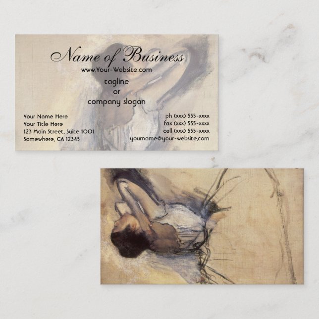 Carte De Visite Le Danseur par Edgar Degas (Devant / Derrière)