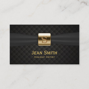 Carte De Visite Le diamant de luxe de monogramme d'or pique le