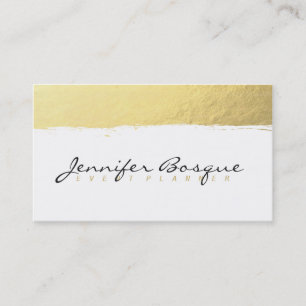 Carte De Visite Le faux chic de blanc et d'or contrecarrent la