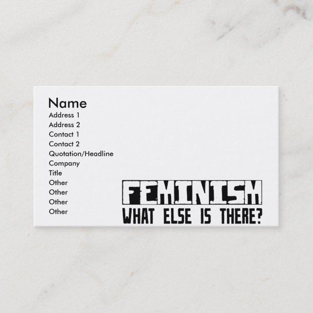 Carte De Visite Le féminisme quoi encore est là ? (Devant)