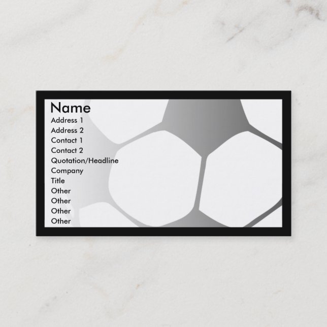Carte De Visite le football se fanent (Devant)