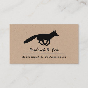 Carte De Visite Le Fox fonctionnant silhouettent l'animal de faune