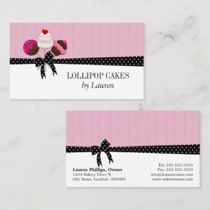 Carte De Visite Le gâteau saute le rose
