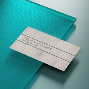 Carte De Visite Le gris en bois élégant moderne raye le