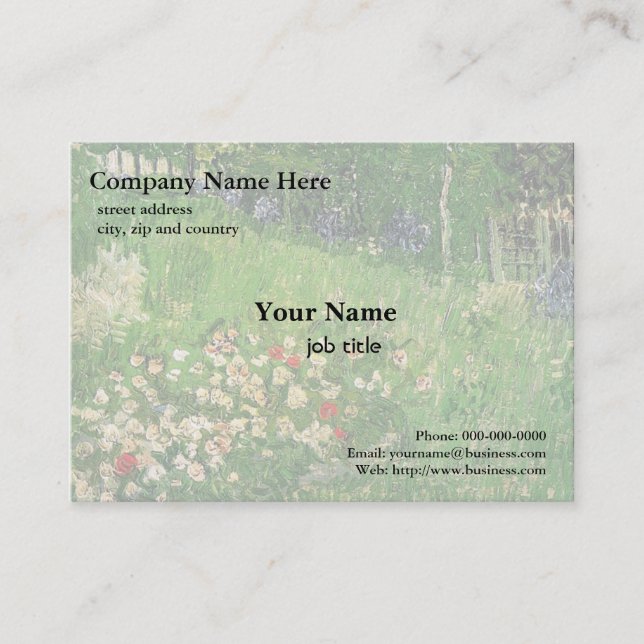 Carte De Visite Le jardin de Daubigny par Vincent van Gogh (Devant)