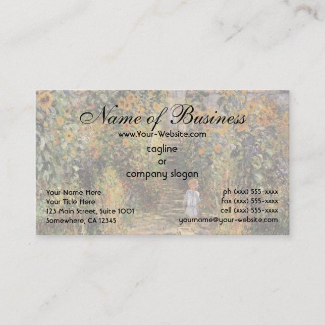 Carte De Visite Le jardin de l'artiste à Vetheuil par Claude Monet (Devant)