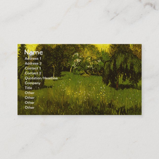 Carte De Visite Le jardin du poète Van Gogh Art (Devant)