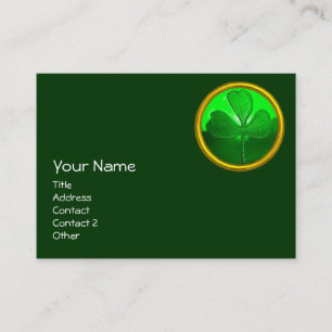 CARTE DE VISITE LE JOUR DE ST PATRICK LE SHAMROCK VERT JEWEL EN PI