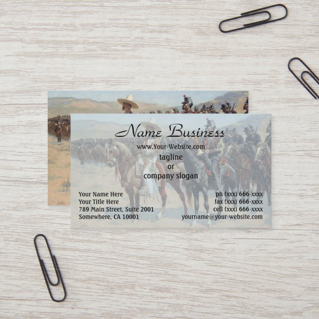 Carte De Visite Le major mexicain par Frederic Remington (Devant/Arrière en situation)