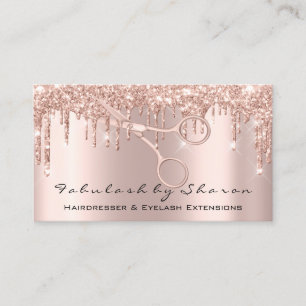 Carte De Visite Le maquillage Eyelash Coiffeur cisaille les Roses