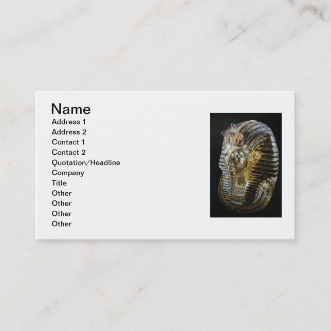 Carte De Visite Le masque d'or de Tutankhamun (Devant)