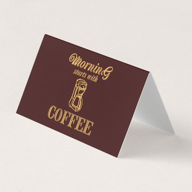 Carte De Visite Le matin commence avec du café (Devant)