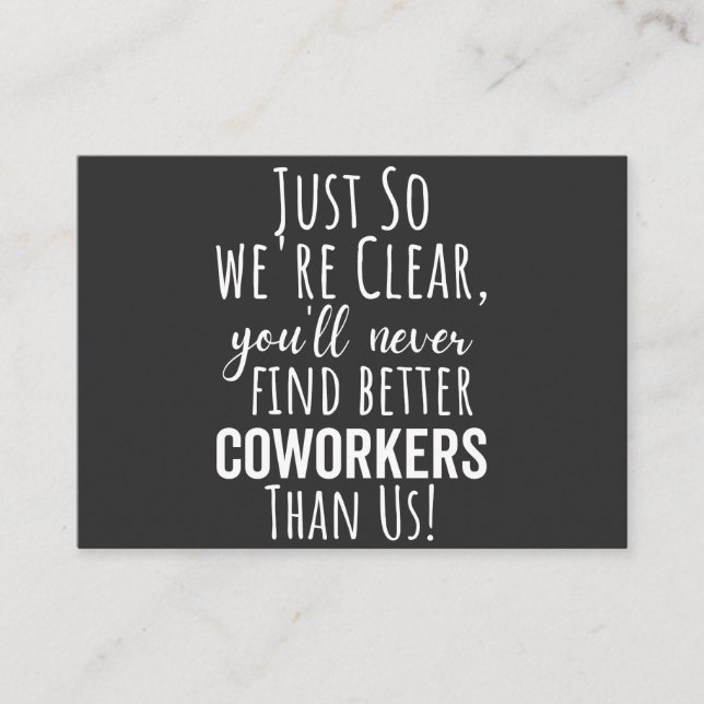 CARTE DE VISITE LE MEILLEUR CADEAU POUR QUITTER LES COWORKERS (Devant)