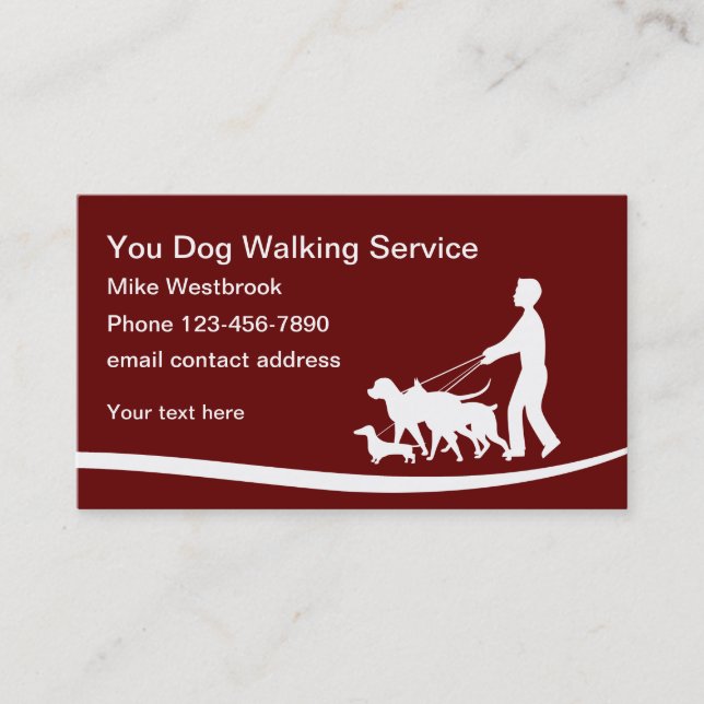Carte De Visite Le meilleur service de marche des chiens simple (Devant)