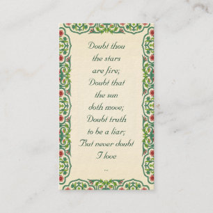 Carte De Visite Le mille de doute les étoiles sont le feu ; Doute