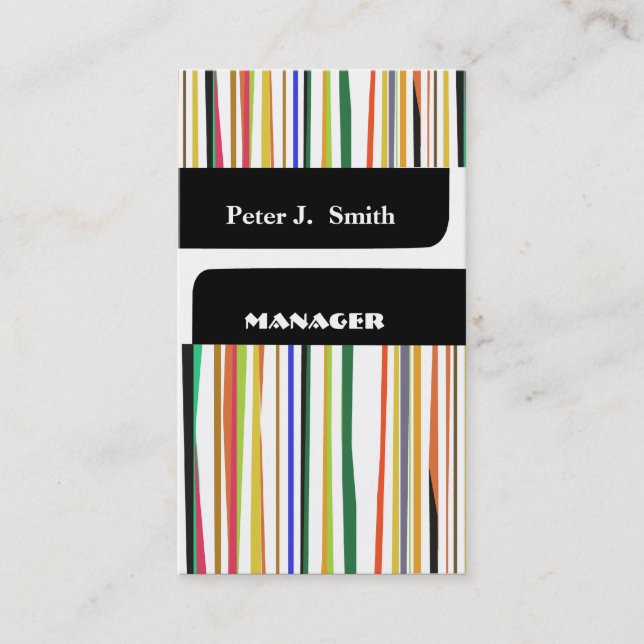 Carte De Visite Le motif barre moderne professionnel exécutif (Devant)