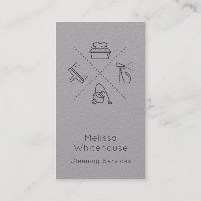 Carte De Visite Le nettoyage moderne à plat lisse entretient le (Devant)