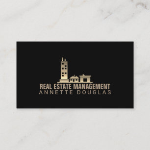 Carte De Visite Le noir de couverture d'art d'or de gradient de