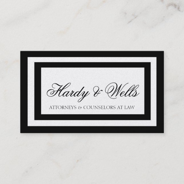 Carte De Visite Le noir de mandataire d'avocat de cabinet (Devant)
