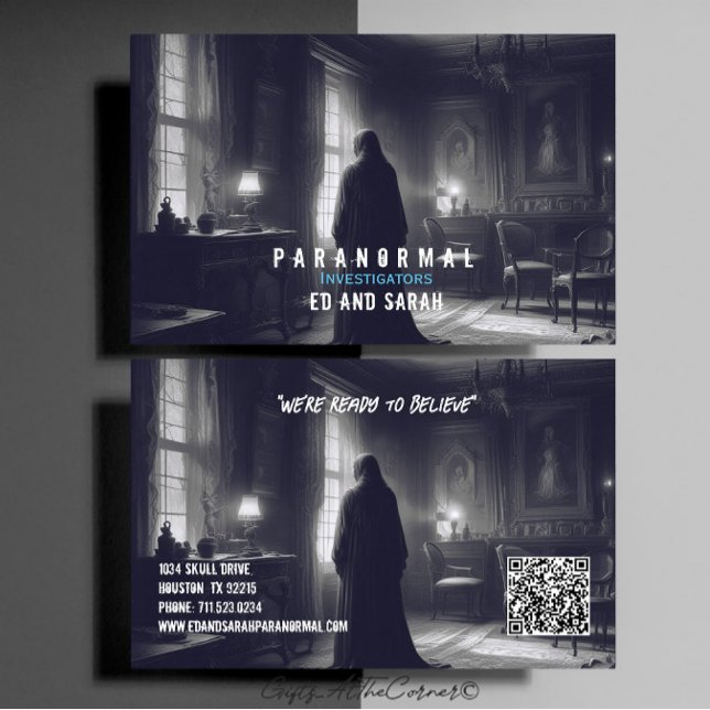 Carte De Visite Le Paranormal Enquêteur Haunted Ghost (Créateur téléchargé)