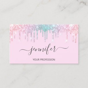 Carte De Visite Le peintre de maquillage cloue les cheveux roses h