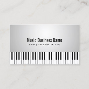 Carte De Visite Le piano à queue blanc musical verrouille la