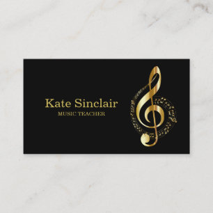 Carte De Visite Le piano élégant de professeur de musique