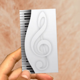 Carte De Visite Le piano élégant de professeur de musique
