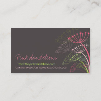 Carte De Visite Le pissenlit rose doux fleurit chic élégant
