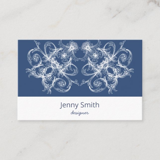 Carte De Visite Le rétro baroque floral (Devant)