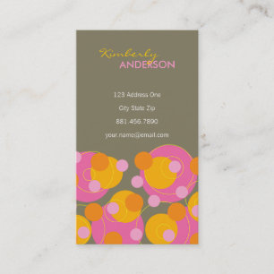 Carte De Visite le rétro rose juteux de fatfatin pointille la