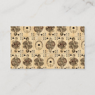 Carte De Visite Le Roi vintage Jack de la Reine d'as de collage de