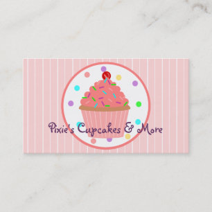 Carte De Visite Le rose arrose Baker de petit gâteau ou le