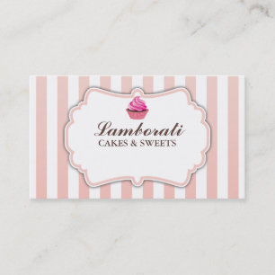 Carte De Visite Le rose de boulangerie de petit gâteau barre