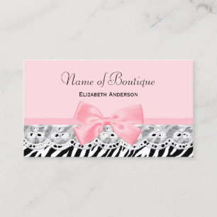 Carte De Visite Le rose Girly cintre et la boutique d'impression