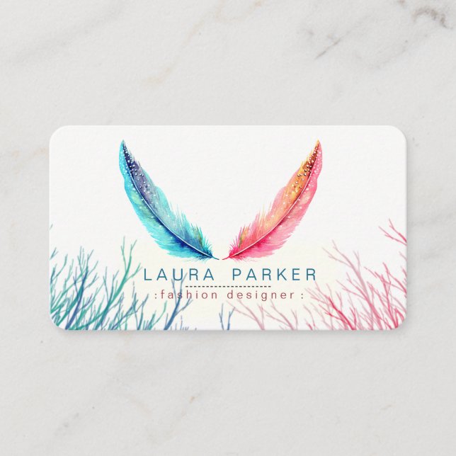 Carte De Visite Le rose turquoise fait varier le pas de la (Devant)