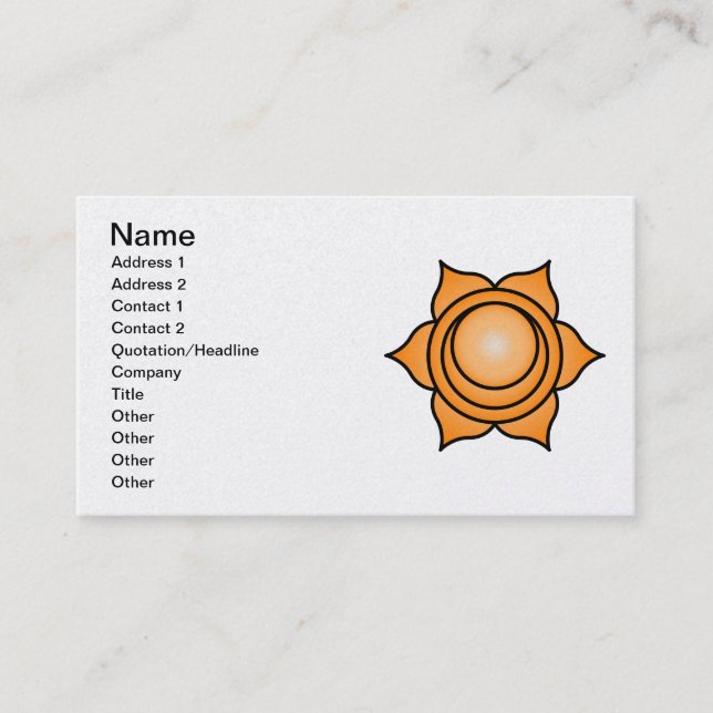 Carte De Visite Le Sacral Chakra (Devant)