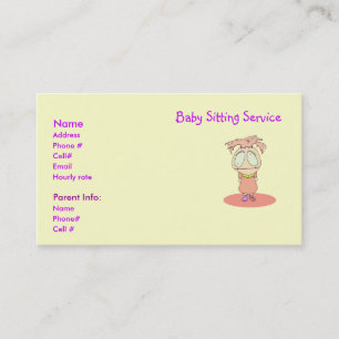Carte De Visite Le service se reposant de bébé carde l'exploit Lil