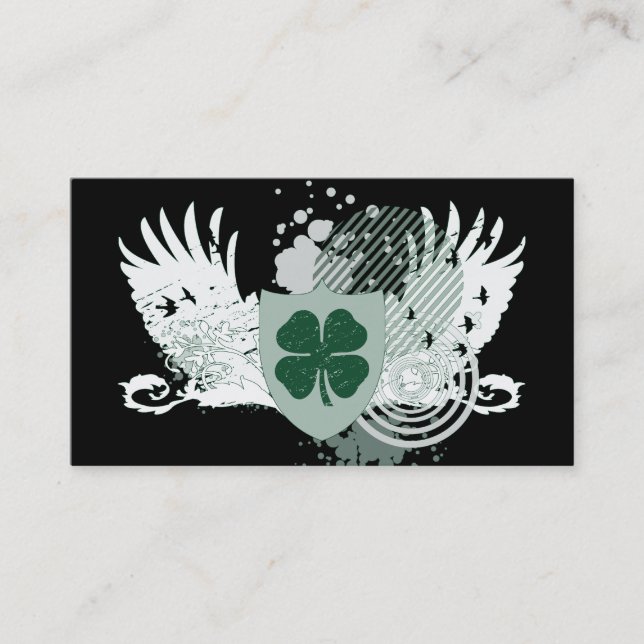 Carte De Visite le shamrock chanceux (Devant)