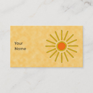 Carte De Visite Le soleil d'été. Couleurs jaunes chaudes