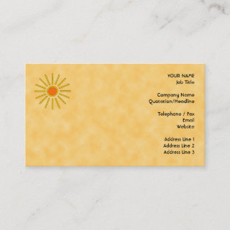 Carte De Visite Le soleil d'été. Couleurs jaunes chaudes
