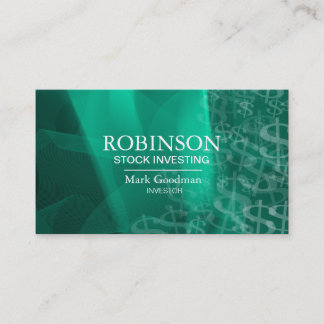 Carte De Visite Le stock investissent les symboles dollar