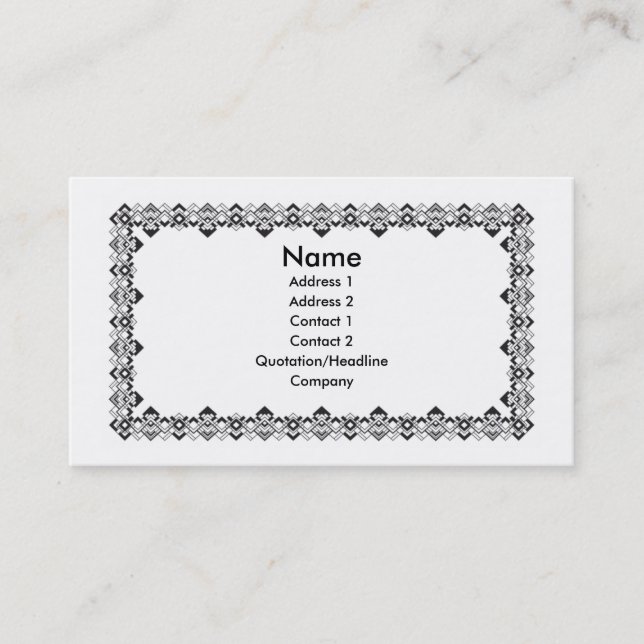 Carte De Visite le style traditionnel d'art déco a encadré le (Devant)